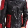 Asal Vision Black Jackets | Cafe Racer Jackets | Men’s Leather Jacket Red And Black
