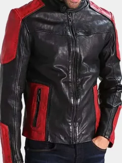 Asal Vision Black Jackets | Cafe Racer Jackets | Men’s Leather Jacket Red And Black
