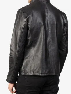 Asal Vision Black Jackets | Cafe Racer Jackets | Men’s Simple Cafe Racer Leather Jacket Black