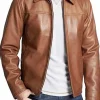 Asal Vision Brown Jackets | Leather Jackets | Mens Simple Casual Wear Sheepskin Leather Jacket Available In Tan Brown & Black