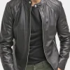 Asal Vision Black Jackets | Biker Jackets | Men’s Slim Fit Leather Biker Jacket Black