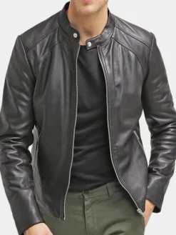 Asal Vision Black Jackets | Biker Jackets | Men’s Slim Fit Leather Biker Jacket Black