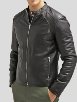 Asal Vision Black Jackets | Biker Jackets | Men’s Slim Fit Leather Biker Jacket Black