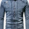 Asal Vision Denim Jackets | Mens Slim Fit Style Denim Jacket Ice Blue