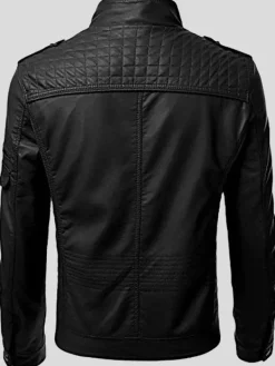 Asal Vision Black Jackets | Biker Jackets | Men’s Slim-Fit Leather Biker Jacket Black