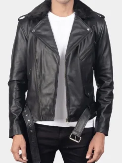 Asal Vision Black Jackets | Biker Jackets | Men’s Smooth Color Motorcycle Leather Jacket Black