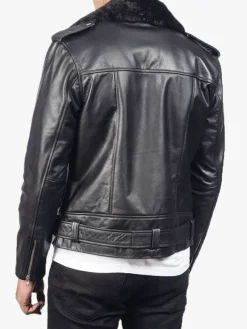Asal Vision Black Jackets | Biker Jackets | Men’s Smooth Color Motorcycle Leather Jacket Black