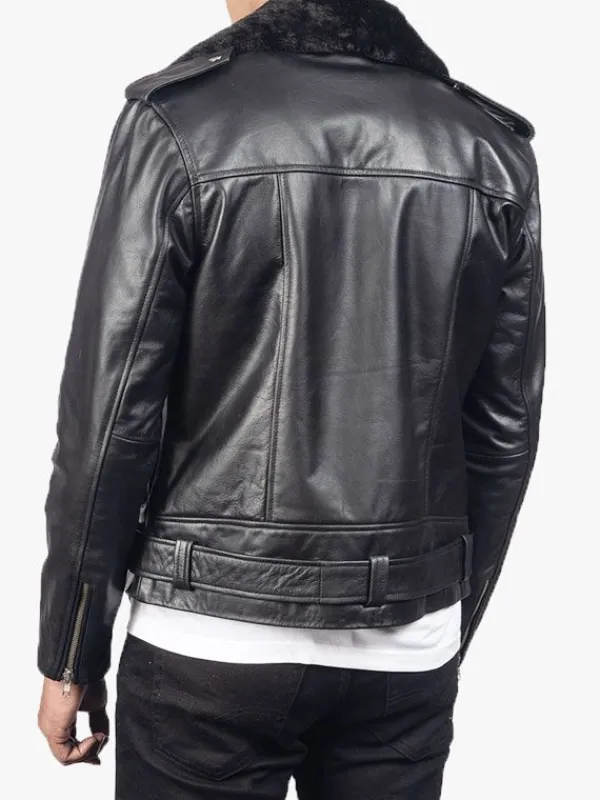 Asal Vision Black Jackets | Biker Jackets | Men’s Smooth Color Motorcycle Leather Jacket Black