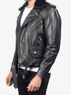 Asal Vision Black Jackets | Biker Jackets | Men’s Smooth Color Motorcycle Leather Jacket Black