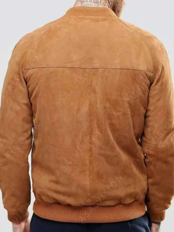 Asal Vision Brown Jackets | Suede Jackets | Mens Suede Leather Bomber Flight Jacket Tan Brown