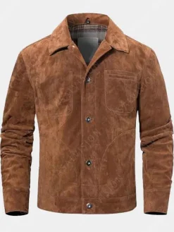 Asal Vision Suede Jackets | Trucker Jackets | Mens Suede Leather Trucker Jacket Brown, Dark Brown, Beige, and Black