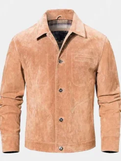 Asal Vision Suede Jackets | Trucker Jackets | Mens Suede Leather Trucker Jacket Brown, Dark Brown, Beige, and Black