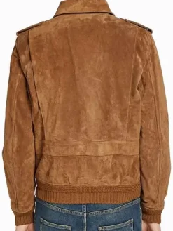 Asal Vision Brown Jackets | Suede Jackets | Mens Suede Leather Bomber Jacket Tan Brown