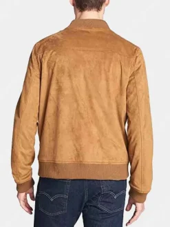 Asal Vision Brown Jackets | Bomber Jackets | Mens Suede Leather Baseball Jacket Tan Brown