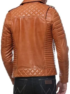 Asal Vision Brown Jackets | Quilted Jackets | Men’s Tan Quilted And Padded Motorcycle Jacket Tan Color