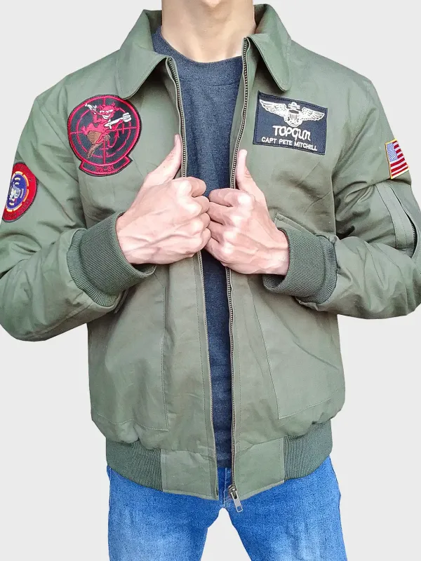 Asal Vision Cotton Jackets | Men’s Top Gun 2 Tom Cruise Jacket Green