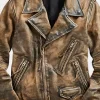 Asal Vision Brown Jackets | Biker Jackets | Men’s Vintage Biker Leather Jacket Distressed Brown