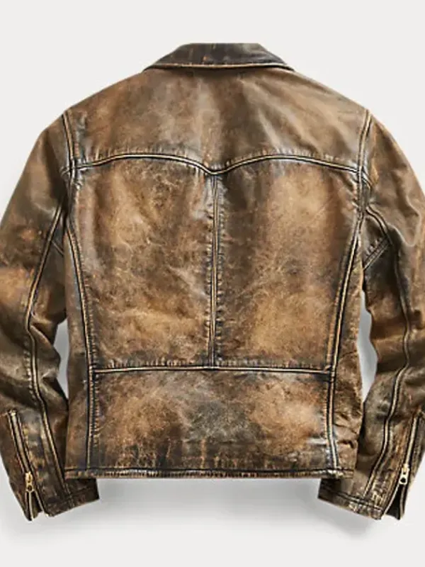 Asal Vision Brown Jackets | Biker Jackets | Men’s Vintage Biker Leather Jacket Distressed Brown