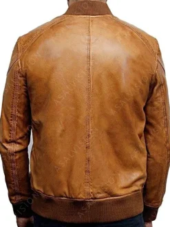 Asal Vision Brown Jackets | Bomber Jackets | Mens Waxed Real Leather Brown Jacket Tan Brown