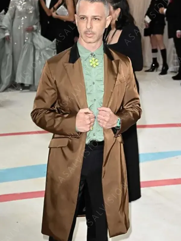 Asal Vision Men Coats | Met Gala 2023 Jeremy Strong Trench Coat Brown