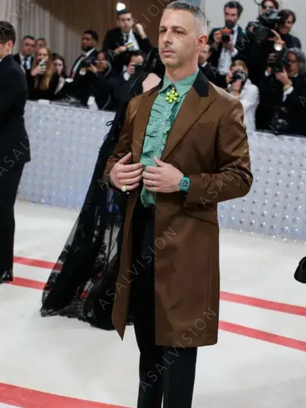 Asal Vision Men Coats | Met Gala 2023 Jeremy Strong Trench Coat Brown