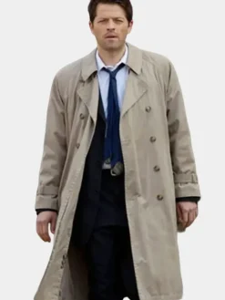 Asal Vision Men Coats | Misha Collins Supernatural Trench Coat Beige
