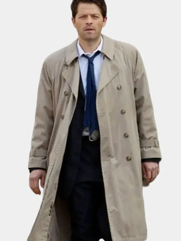 Asal Vision Men Coats | Misha Collins Supernatural Trench Coat Beige