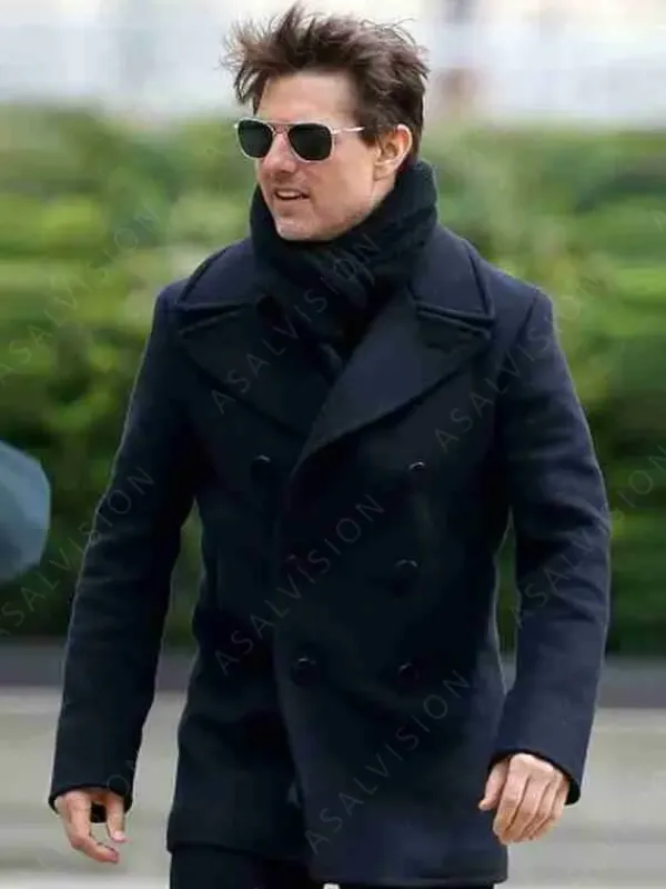Asal Vision Men Coats | Mission Impossible 6 Tom Cruise Wool Peacoat Navy Blue