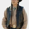 Asal Vision Vests | Mo Brings Plenty Yellowstone Season 4 Leather Vest Black