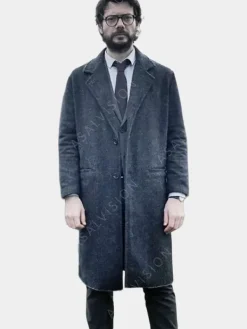 Asal Vision Men Coats | Money Heist The Professor Trench Coat Gray