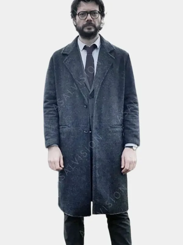 Asal Vision Men Coats | Money Heist The Professor Trench Coat Gray