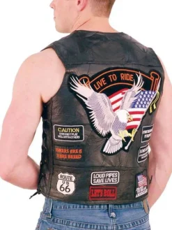 Asal Vision Vests | Motorcycle Leather Vest Brown