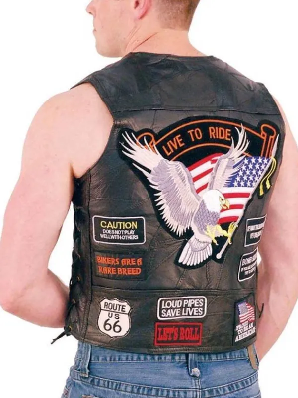 Asal Vision Vests | Motorcycle Leather Vest Brown