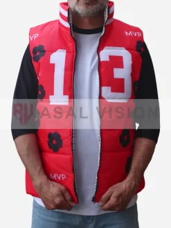 Asal Vision Vests | MVP Deebo Samuel Brock Purdy Red Puffer Vest Red With Printed Design