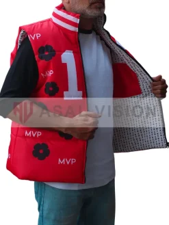 Asal Vision Vests | MVP Deebo Samuel Brock Purdy Red Puffer Vest Red With Printed Design