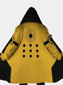 Asal Vision Men Coats | Naruto Six Paths Sage Kyuubi Mode Dream Cloak Coat Black And Yellow