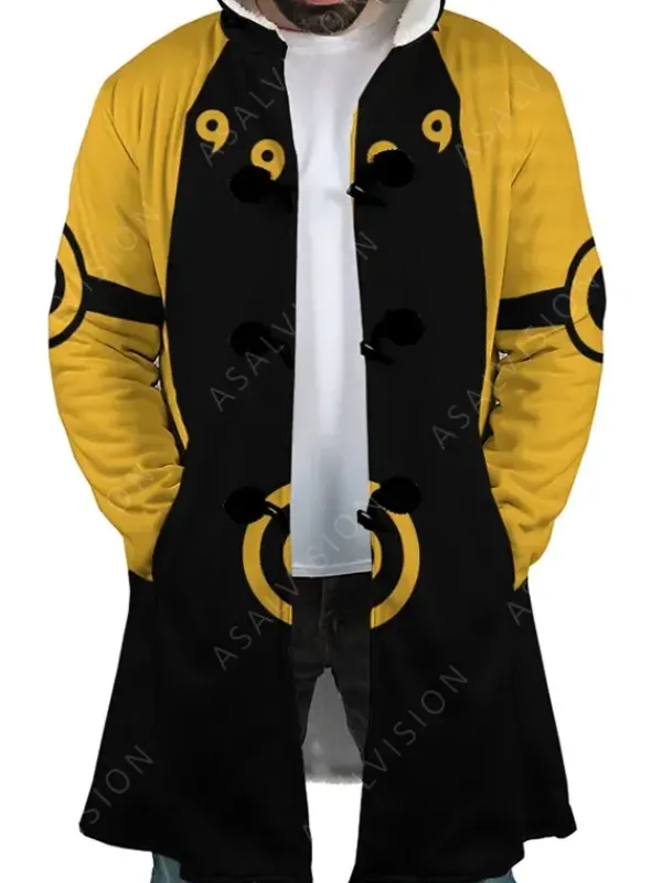 Asal Vision Men Coats | Naruto Six Paths Sage Kyuubi Mode Dream Cloak Coat Black And Yellow