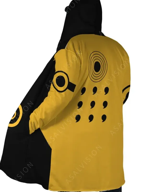 Asal Vision Men Coats | Naruto Six Paths Sage Kyuubi Mode Dream Cloak Coat Black And Yellow