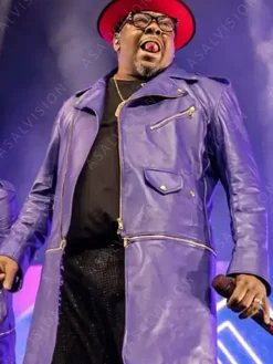 Asal Vision Men Coats | New Edition Legacy On Tour Purple Leather Coat