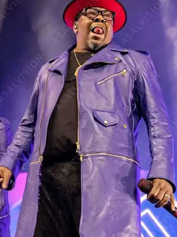 Asal Vision Men Coats | New Edition Legacy On Tour Purple Leather Coat