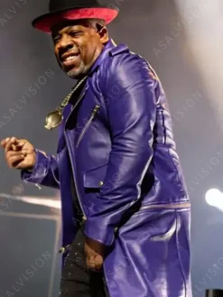 Asal Vision Men Coats | New Edition Legacy On Tour Purple Leather Coat