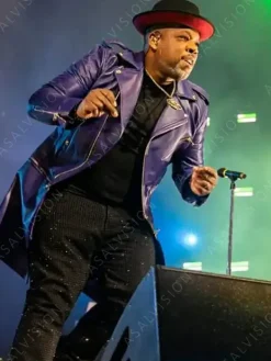 Asal Vision Men Coats | New Edition Legacy On Tour Purple Leather Coat