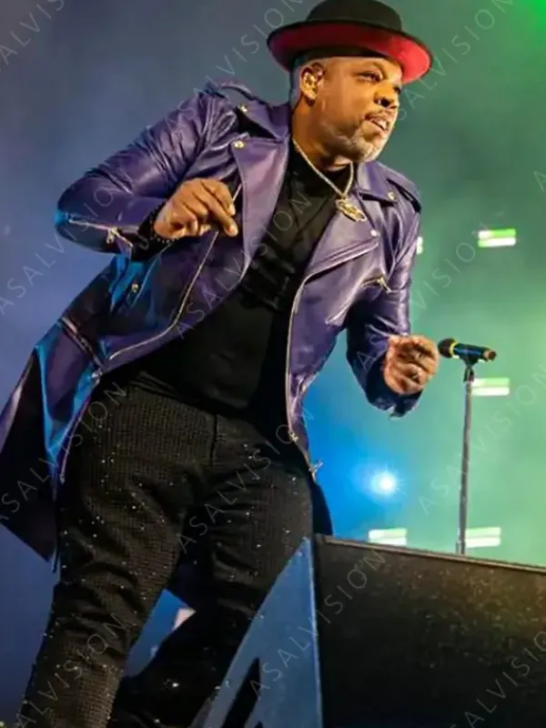 Asal Vision Men Coats | New Edition Legacy On Tour Purple Leather Coat