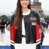 Asal Vision Leather Jackets | Nina Dobrev Olympics 2024 Jacket Black And Red