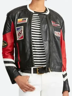 Asal Vision Leather Jackets | Nina Dobrev Olympics 2024 Jacket Black And Red