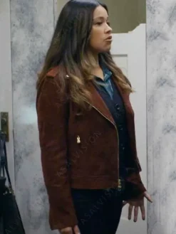 Asal Vision Leather Jackets | Not Dead Yet Nell Serrano Suede Leather Jacket Brown