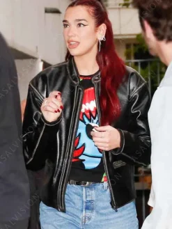 Asal Vision Leather Jackets | NRJ Radio Studio 2024 Dua Lipa Leather Jacket Black