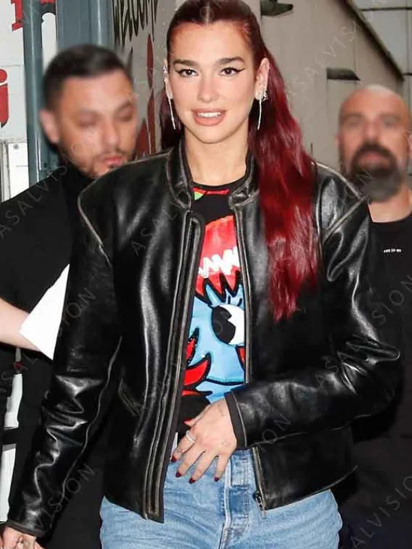 Asal Vision Leather Jackets | NRJ Radio Studio 2024 Dua Lipa Leather Jacket Black