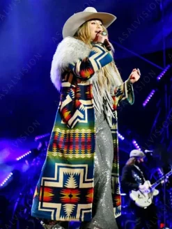 Asal Vision Women Coats | NYE Lainey Wilson Pendleton Coat Native American Design