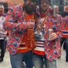 Asal Vision Blazers | Cotton Jackets | Oilers Suit Jacket Orange With Printed Design